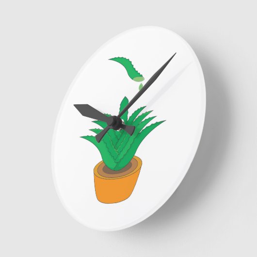 Aloe Vera ラウンド壁時計 (傾斜)