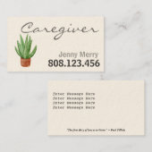 Aloe Vera HealingTouch：介護者の名刺 名刺 (正面/裏面)