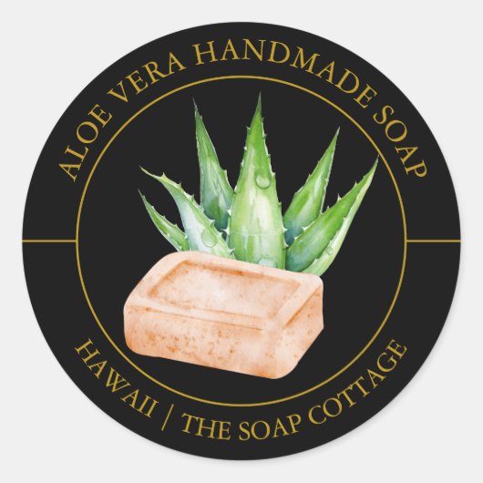 Aloe Vera Soap label ラウンドシール (正面)