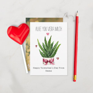 Aloe You Vera Much Photo Classroom Valentine カード