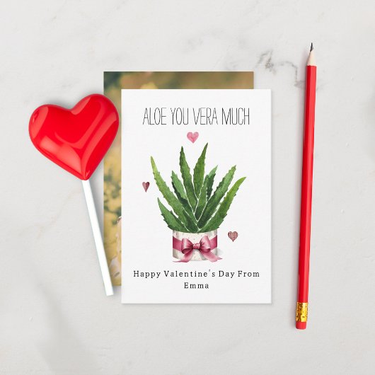 Aloe You Vera Much Photo Classroom Valentine カード
