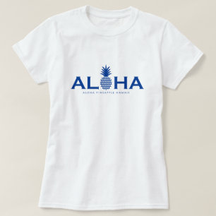 alohaパイナップル ブルーロゴ(heart) tシャツ