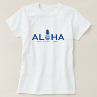 alohaパイナップル ブルーロゴ(heart） tシャツ