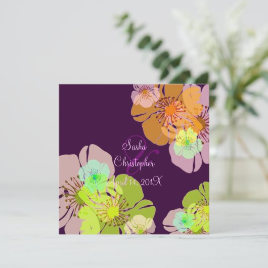 ALOHA/ルアウ（ハワイ式宴会）結婚式招待状/DIY背景 招待状 (スタンド正面)