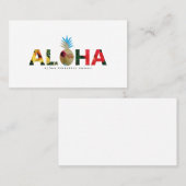 Aloha and pineapple　Hibiscus pictures 名刺 (正面/裏面)