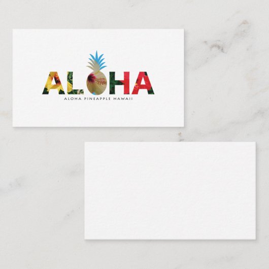Aloha and pineapple　Hibiscus pictures 名刺 (正面/裏面)