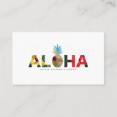 Aloha and pineapple　Hibiscus pictures 名刺 (正面)