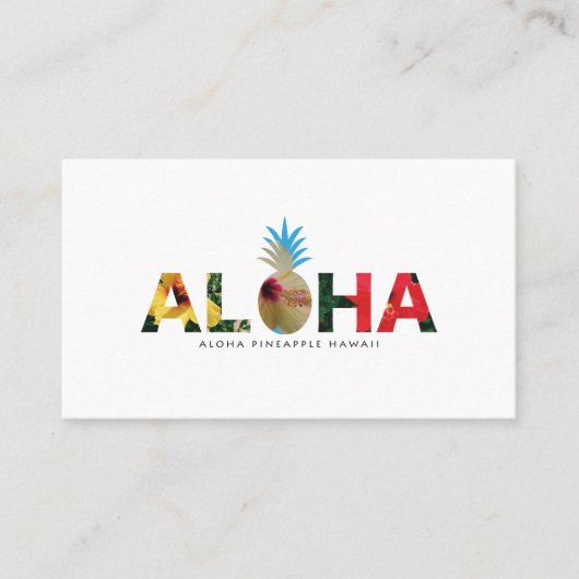 Aloha and pineapple　Hibiscus pictures 名刺 (正面)