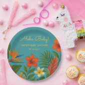 Aloha Baby! Chic Tropical Baby Shower ペーパープレート (パーティー)