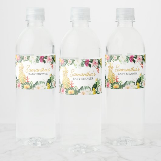 Aloha Baby Pineapple Baby Shower ペットボトルラベル (ボトル)