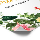 Aloha Baby Pineapple Baby Shower Drinks Sign ポスター (角)