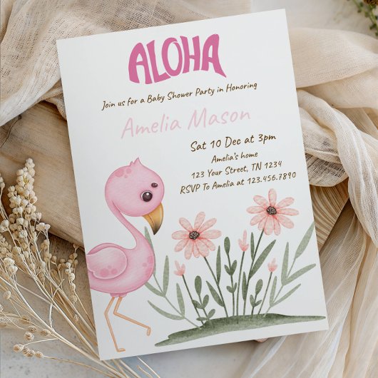 Aloha Baby Shower Party--Tropical Luau Baby Shower 招待状