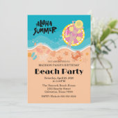 Aloha Beach Birthday Party 招待状 (スタンド正面)