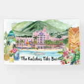 Aloha Beach | Personalized Tiki Bar Luau Party  横断幕 (横)