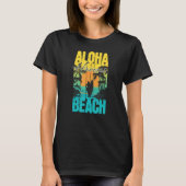 Aloha Beach Summer Sunset Surfer Silhouette Men Wo Tシャツ (正面)
