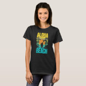 Aloha Beach Summer Sunset Surfer Silhouette Men Wo Tシャツ (正面フル)