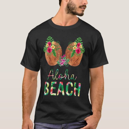 Aloha Beaches Hawaiian Coconut Bra Summer Tシャツ (正面)