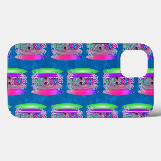 Aloha Beaches Summer Surfing Pineapple Case-Mate iPhoneケース (裏面 (横))