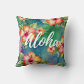Aloha beautiful hibiscus flower pattern Hawaii クッション (裏面)