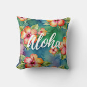 Aloha beautiful hibiscus flower pattern Hawaii  クッション (正面)