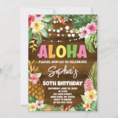Aloha Birthday Invitation template Hawaiian Birthd 招待状 (正面)