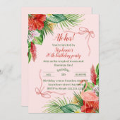 Aloha Birthday Party Invite - Cute Tropical Invite 招待状 (正面/裏面)