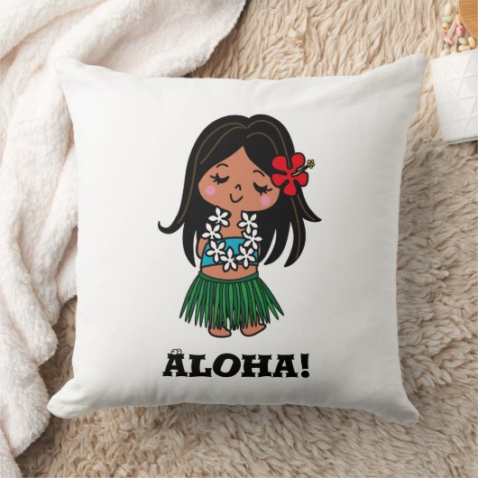 ALOHA*CHAN Throw Pillow クッション (ブランケット)