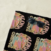 Aloha Christmas Surfing Santa Hawaiian Kalikimaka  ビーチタオル (インサイチュ)