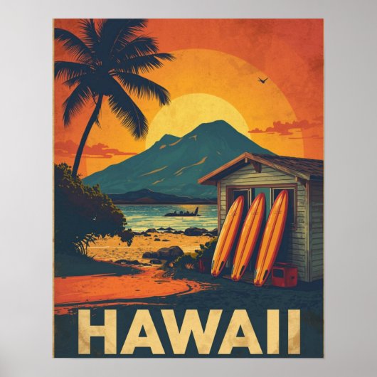 Aloha Coast – Retro Hawaii Travel ポスター (正面)