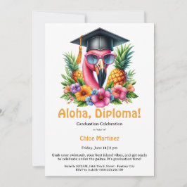 Aloha Diploma Tropical Graduation Pool Party  招待状