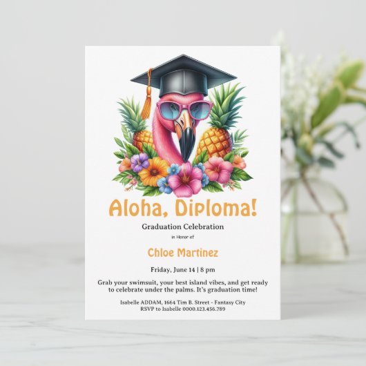 Aloha Diploma Tropical Graduation Pool Party  招待状 (スタンド正面)
