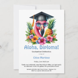 Aloha Diploma Tropical Graduation Pool Party  招待状