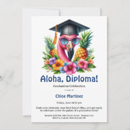 Aloha Diploma Tropical Graduation Pool Party  招待状