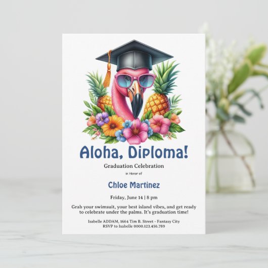 Aloha Diploma Tropical Graduation Pool Party  招待状 (スタンド正面)