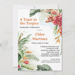 Aloha Diploma! Tropical Graduation Pool Party  招待状