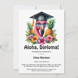 Aloha Diploma Tropical Graduation Pool Party  招待状
