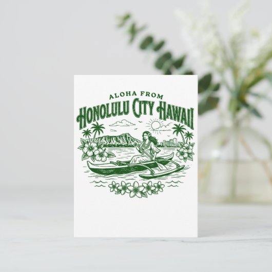 Aloha From Honolulu City Hawaii ポストカード (スタンド正面)