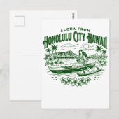 Aloha From Honolulu City Hawaii ポストカード (正面/裏面)
