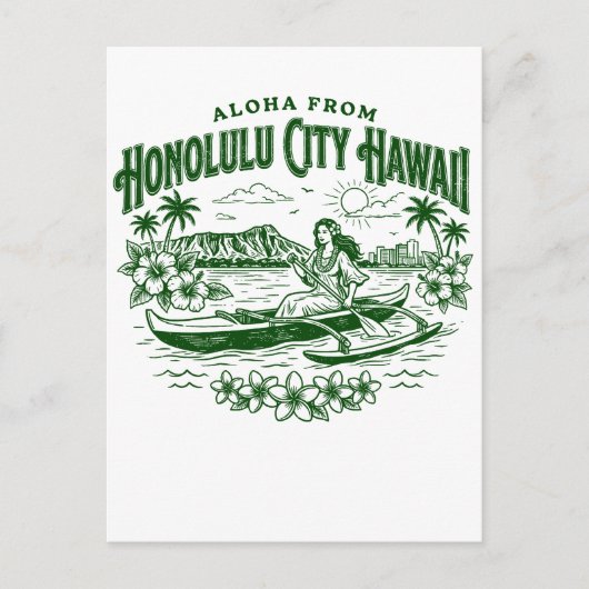 Aloha From Honolulu City Hawaii ポストカード (正面)
