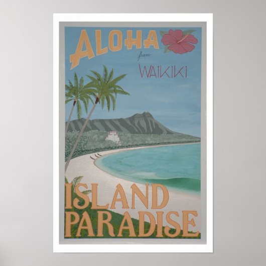 ALOHA from Waikikiプリント(12"x18") ポスター (正面)