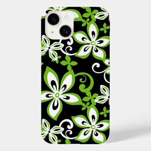 ALOHA HAWAII (ブラック/ライム)ケースメイトiPhoneケース Case-Mate iPhoneケース (裏面)