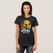 Aloha Hawaii 2023 Hawaiian Sunset Beach Retro Tシャツ (正面フル)