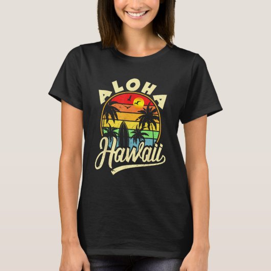 Aloha Hawaii Hawaiian Beach Family Vacation Summe Tシャツ (正面)