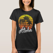 Aloha Hawaii Hawaiian Beach Summer Vacation Sunset Tシャツ (正面)