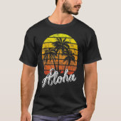 Aloha Hawaii Hawaiian Beach Summer Vacation Sunset Tシャツ (正面)