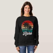 Aloha Hawaii Hawaiian Island Palm Tree Beach Retro スウェットシャツ (正面フル)