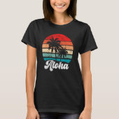 Aloha Hawaii Hawaiian Island Palm Tree Beach Retro Tシャツ (正面)
