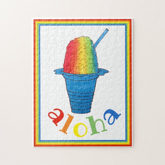 ALOHA Hawaii Hawaiian Rainbow Shave Shaved Ice ジグソーパズル (縦)