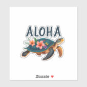 Aloha Hawaii Hawaiian-Shirt Turtle Hibiscus Kids G シール (シート)