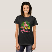 Aloha Hawaii Hawaiian Tropical Flamingo Summer Vac Tシャツ (正面フル)